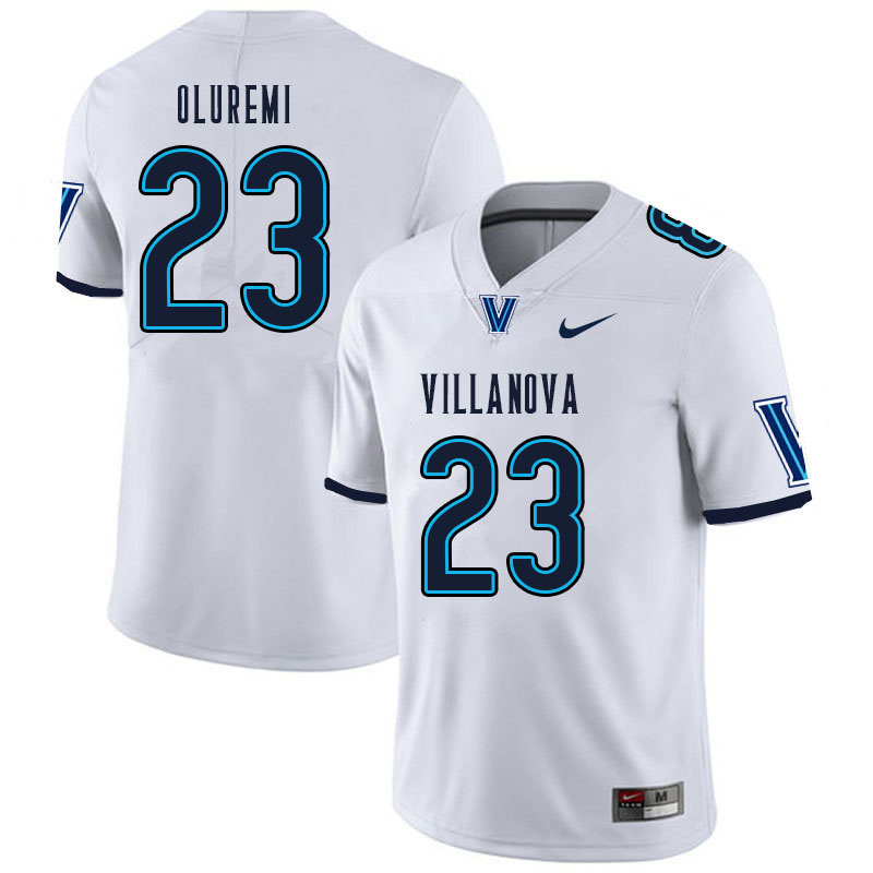 Men #23 Josh Oluremi Villanova Wildcats College Football Jerseys Sale-White - Click Image to Close